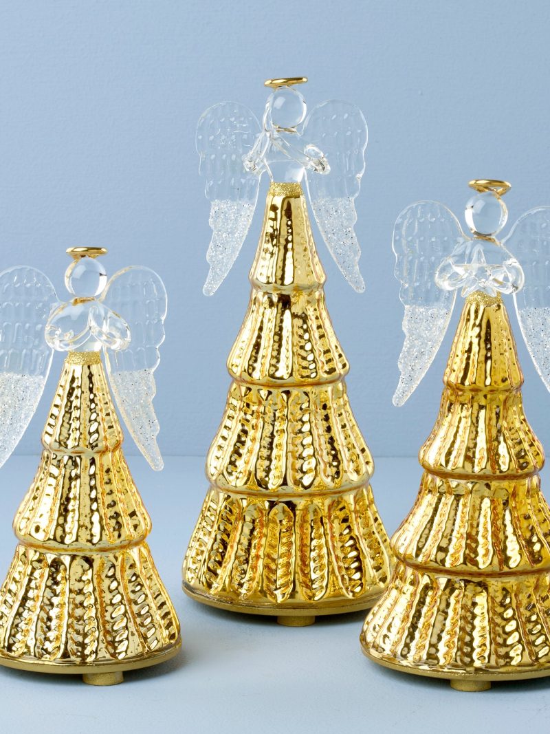 Radiant Light Lit Angel Figurines 3-Piece Set